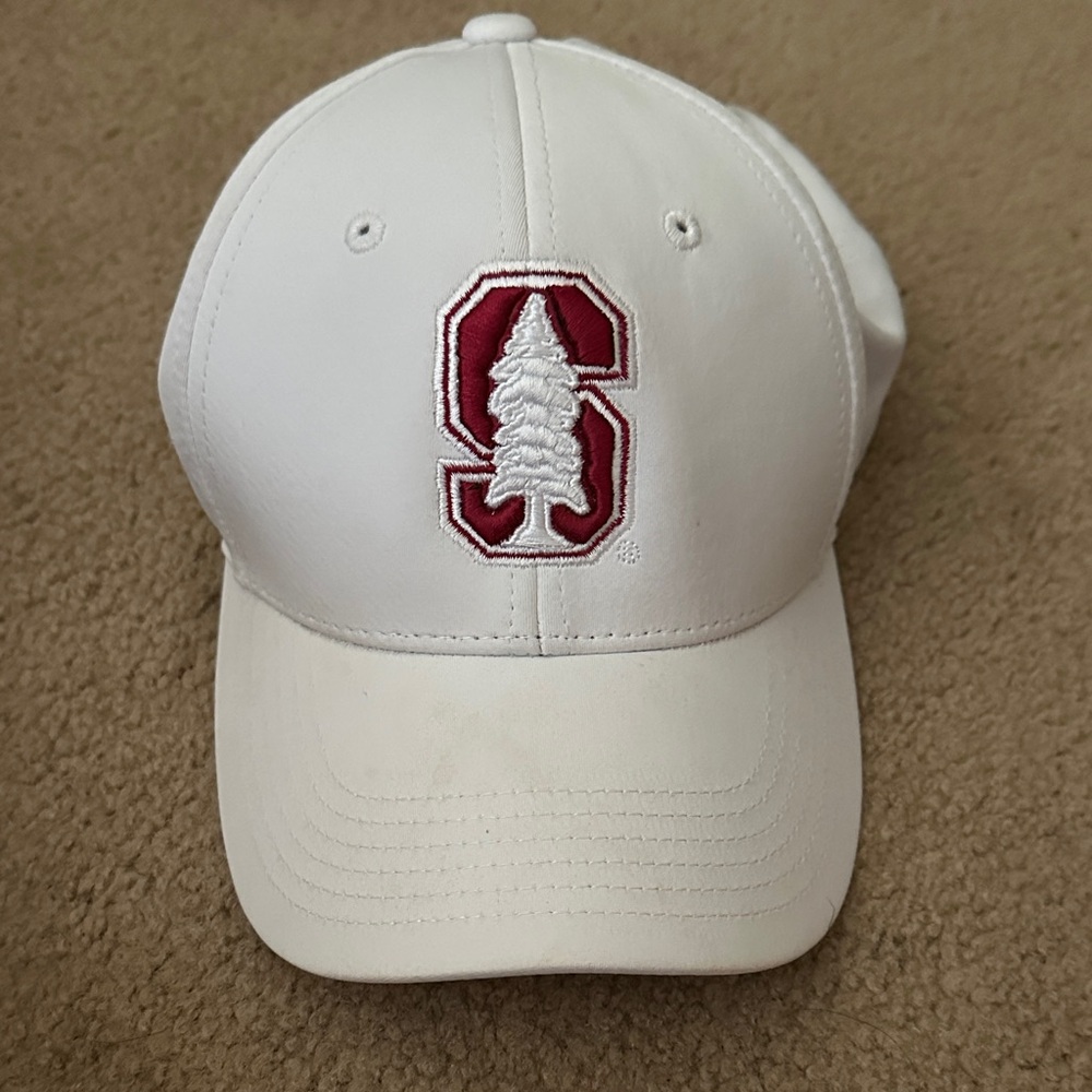 Stanford. Top of the World White Cap with Gray Accents